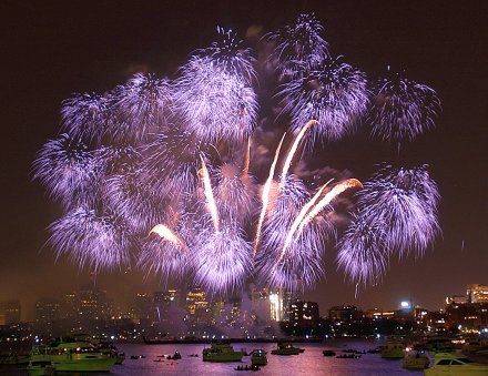 Fireworks over the Charles