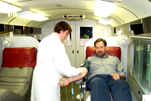 A man giving blood
